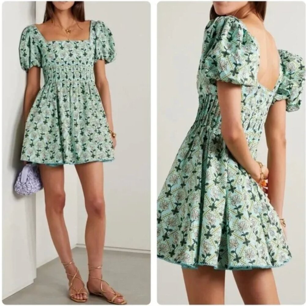 Agua By Agua Bendita Caramelo Herbal Print dress